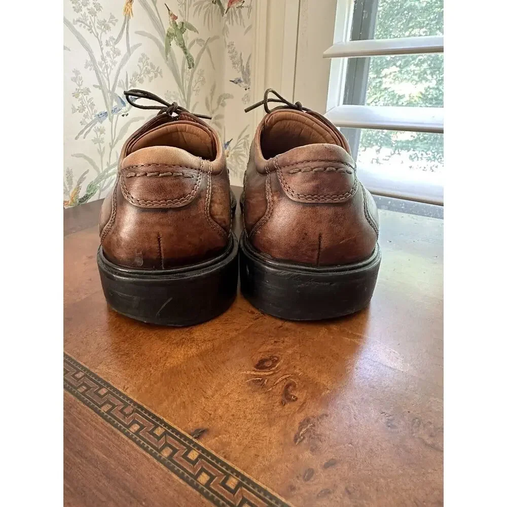 ECCO Men's Lace Up Dress Shoes Size EU 40 US 7-8 Leather Distressed Brown